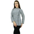 thumbnail image 3 of Phagun Women Wear Stripe Print Button Down Long Sleeve Top Shirt Cotton Clothing, 3 of 7