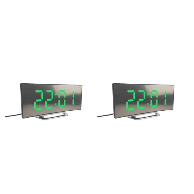Moyic Reloj despertador LED, decoración de Digital, relojes de espejo, decoración del hogar, luz de carácter transparente, hogar, oficina, Type1 NO1