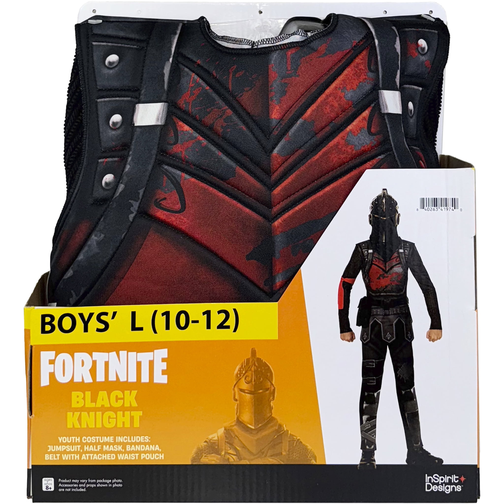 Fortnite Black Knight Halloween Costume for Children, 5-Piece, Boys' Size L (10/12), by InSpirit Designs
