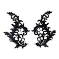 thumbnail image 4 of 1 par de apliques de encaje, parches de bordado floral, bordado de flores fino para coser Negro, 4 of 9