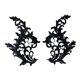 thumbnail image 4 of 1 par de apliques de encaje con bordado floral para manualidades de costura y decoración. Negro, 4 of 9