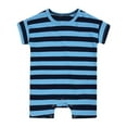 thumbnail image 2 of Bovxnpu Baby Girl Bodysuit, Infant Baby Cotton Bodysuits, Toddler Kids Girls Boys Short Sleeve Stripe Print T-Shirt Jumpsuit Romper 3 Months, 2 of 9