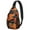 Halloween Black Cats-1, variant on Sling Backpack,Halloween Black Cats and Pumpkins Sling Bag with Water Bottle Holder,Waterproof Sling Bag for Men/Women with Headphone Jack for Hiking,Travel