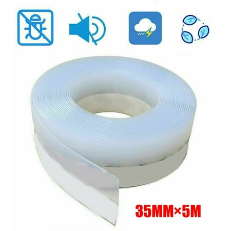 

5M Silicone Draught Excluder Weather Seal Strip Door Casement Tape Self-adhesive 35mm