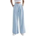 thumbnail image 4 of Women's Pants Wide Straight Leg Baggy Blue Pants Womens Pants Casual Comfortable Pants Women's Clothing, 4 of 4