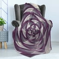 thumbnail image 4 of Fractal Soft Flannel Fleece Throw Blanket, Sphere Blooming Flower Rose like Colored Image Different Details, Cozy Plush for Indoor and Outdoor Use, 50" x 70", Purple White and Grey, by Ambesonne, 4 of 5