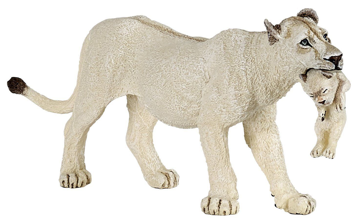 WHITE LIONESS WITH CUB Replica # 50203 ~ FREE SHIP/USA w/ $25. Papo Products 