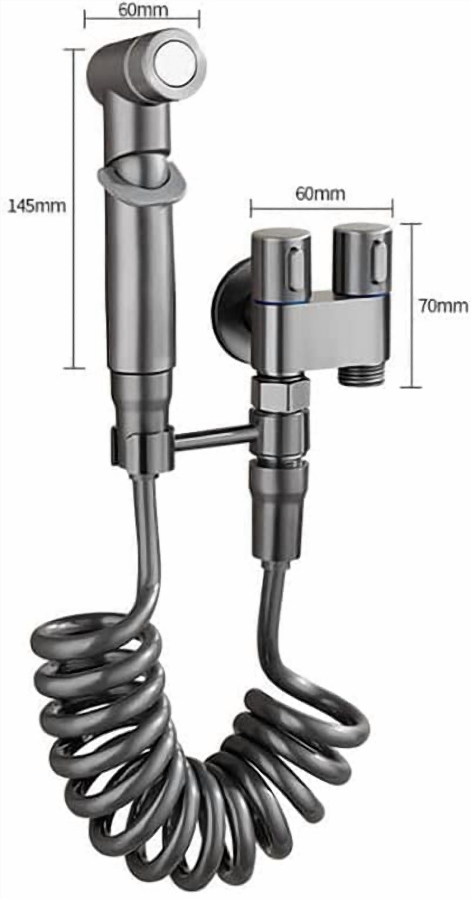 HPZZ 1-In-2-Out Dual Control Valve, 2023 New Hand Held Bidet Sprayer for Toilet, Mini Toilet Faucet Sprayer Kit Butt Washer, for Washing Machine and Toilet.
