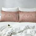 thumbnail image 4 of Adults Damask Gothic Sheet Set Antique Victorian Bed Sheets Set Full,Vintage Floral Goth Sheets Bat Bed Set,Bats Sugar Skull Bone Skeleton Bohemian Baroque Decor,Light Pink, 4 of 5