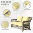 thumbnail image 3 of Kimunuk Outdoor Loveseat Cushion Set, 46" x 26" x 5" Waterproof Patio Furniture Cushions for Couch Bench Swing, Light Yellow, 3 of 6