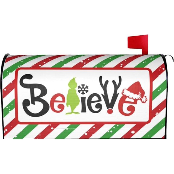 Cubiertas para buzón de correo con diseño de feliz Navidad, decoraciones navideñas para exteriores, envolturas de bienvenida para buzón de correo, corona de acebo con cuadros de búfalo, cubierta para