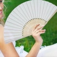 thumbnail image 5 of 12 Pack Hand Held Fans Silk Bamboo Folding Fans Handheld Folded Fan A U, 5 of 5