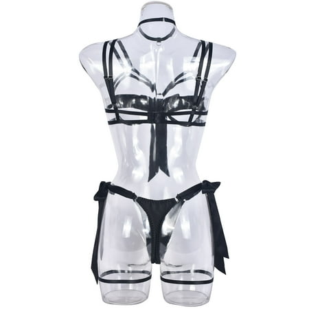 Midwennn Womens Lingerie Shapewear Bodysuits Bralette and Panty Set Strappy Lingerie Sexy Lingerie Sexy Lingerie Shapewear Bodysuits with Garter Belt