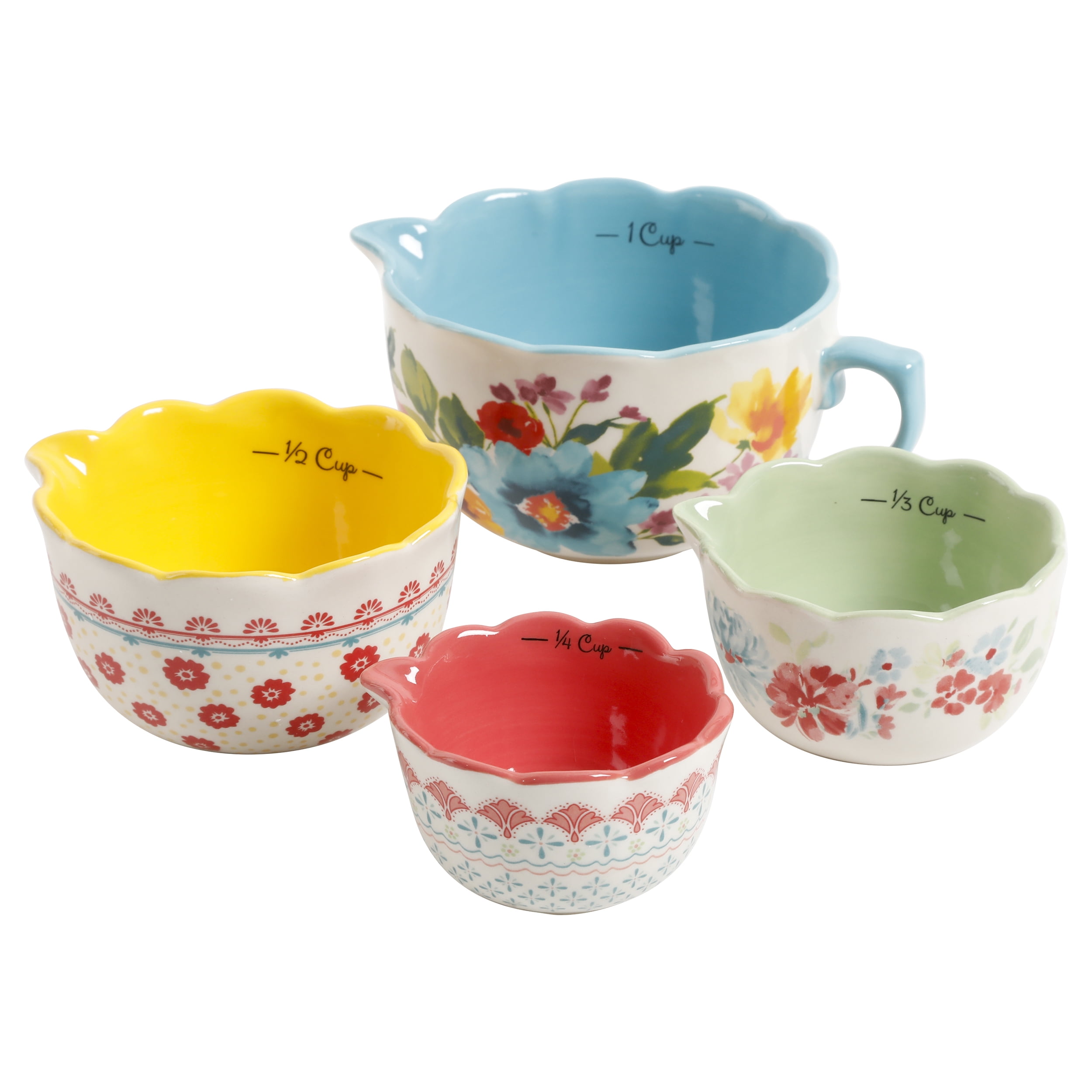 The Pioneer Woman Wildflower Whimsy Durable Stoneware 13-Piece Measuring  Cup Set 
