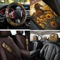 thumbnail image 4 of Uorisanigo Sunflower Horse 14 Pack Automobile Seat Cover Sets Car Steering Wheel Cover and Cars Headrest Cover Center Console Cover and Cars Water Cup Coaster Elastic Fit for Car SUV, 4 of 6
