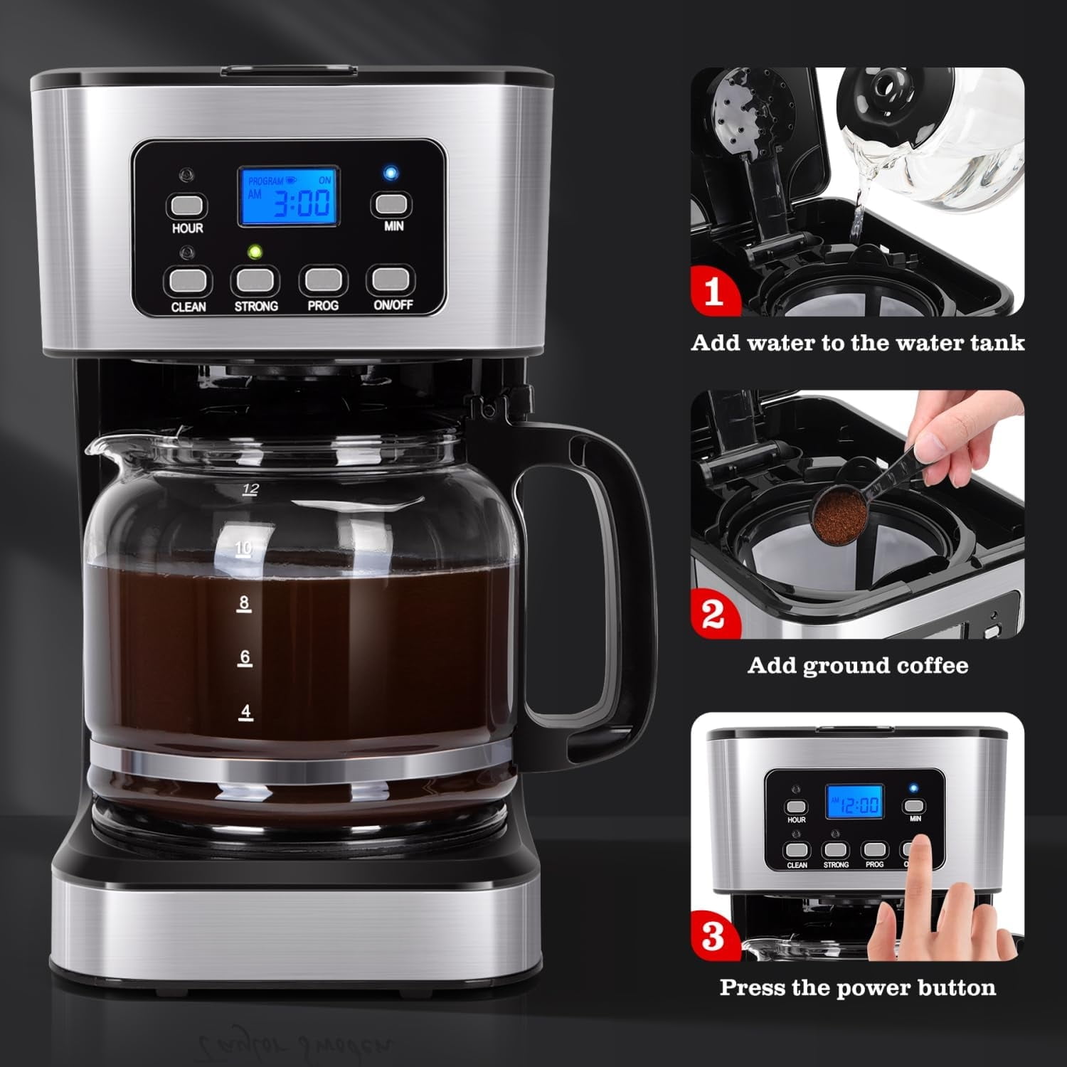 Capresso MG900 10 Cup Rapid Brew Coffee Maker with Glass Carafe