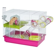 Ferplast Laura Small Hamster Cage, Fun & Interactive Cage Measures 18.11L x 11.61W x 14.8H & Includes All Accessories