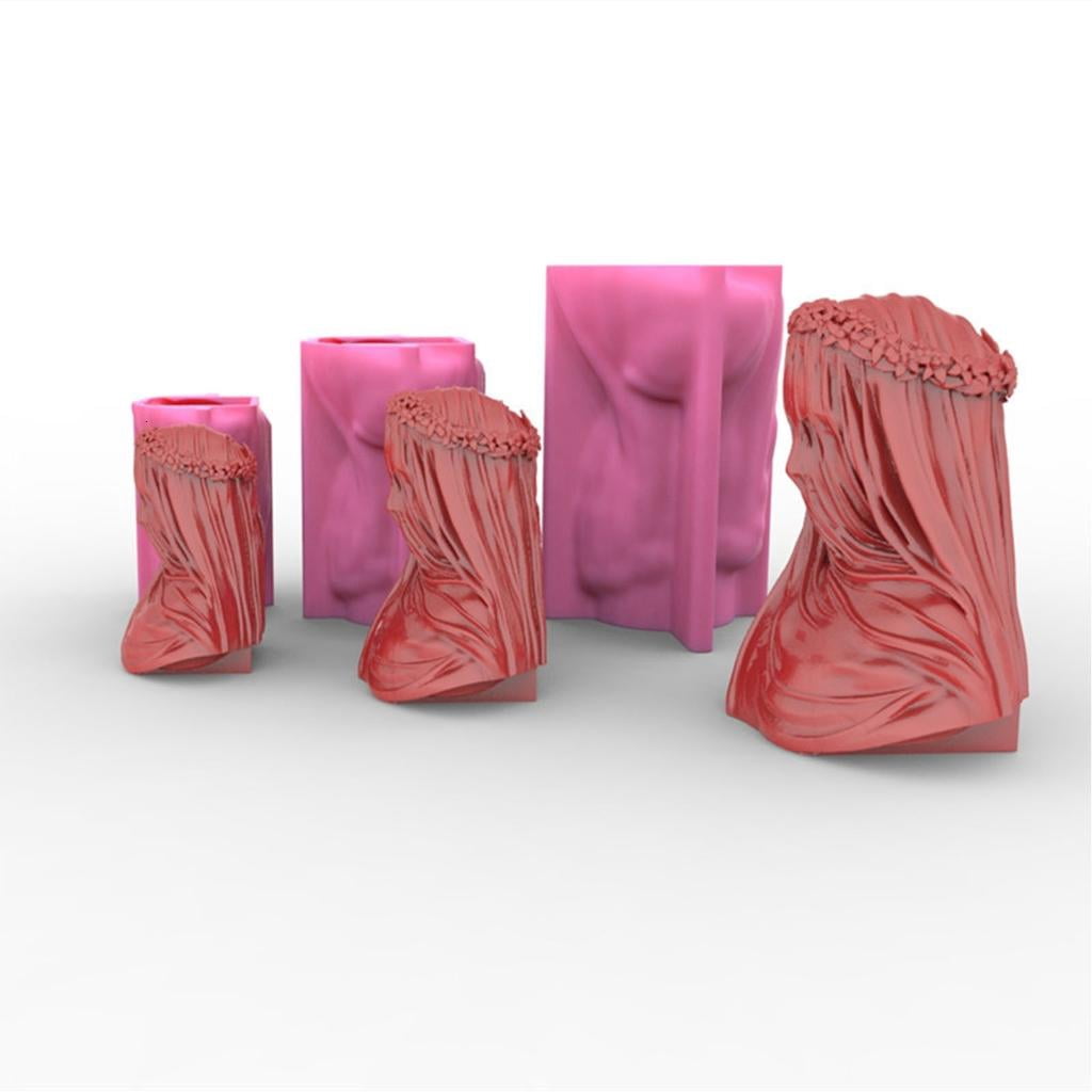 POYOGA Mysterious Veil Female Candle Silicone Mould Plasters Crafts Making Supplies