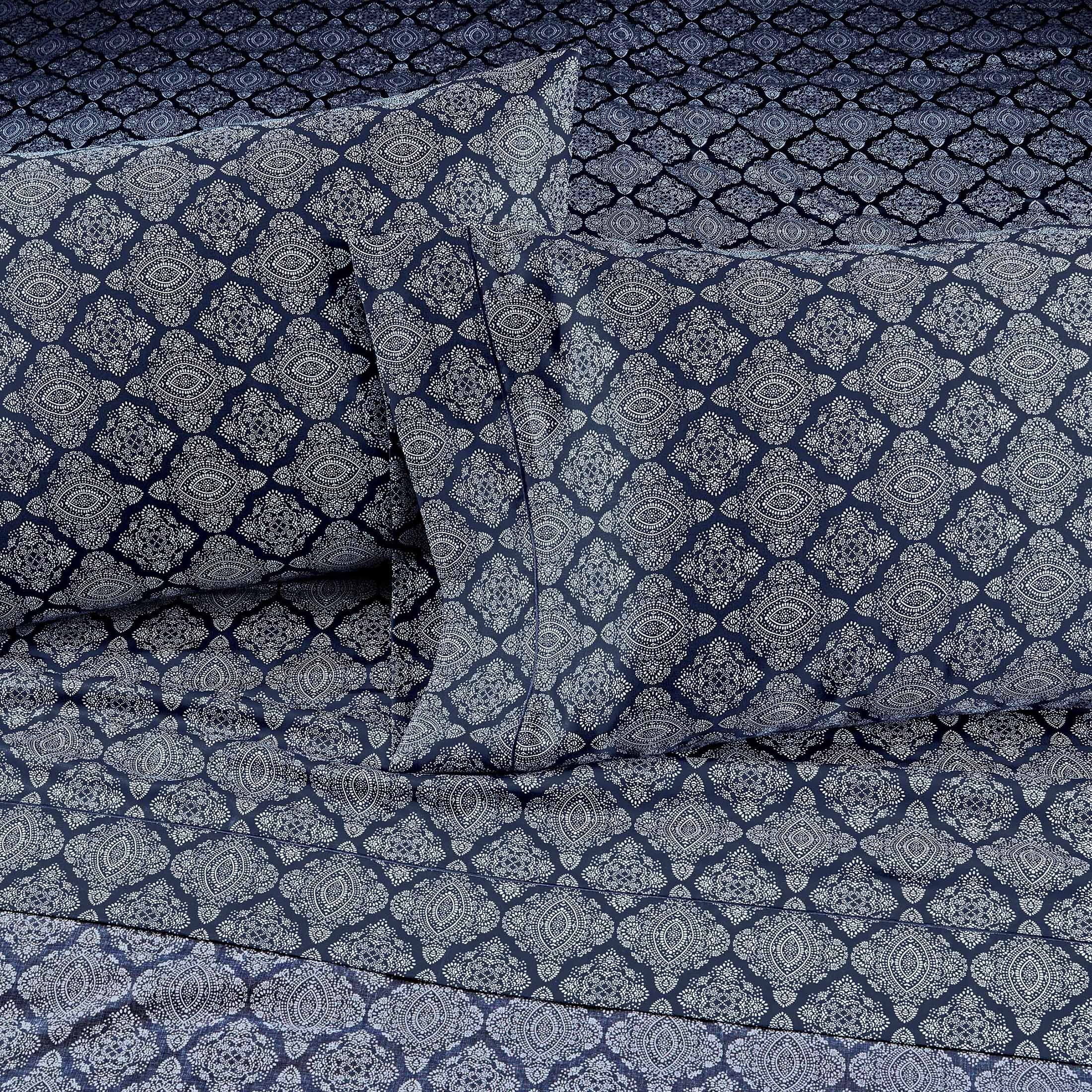 Better Homes & Gardens 2-Piece 400 Thread Count Navy Ogee Performance HYGROCOTTON® Pillowcase Set, King