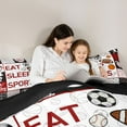thumbnail image 5 of Homewish Football Baseball Basketball Boy Girl Bedding Comforter Set 2pcs,Black Red Twin Comforter Sets Microfiber,Eat Sleep Sports Breathable Bedding Set,Breathable Home Decor,Reversible, 5 of 8