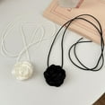 thumbnail image 4 of Lifetechs 3D Rose Flower Women Choker Necklace Retro Black White Elegant Lace Up Adjustable Strappy Collar Necklace Party Supplies, 4 of 8