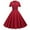 Red, variant on Summer Fashion Plus Size Dresses for Women Hot Selling Explosion Model Color Vintage Short Sleeve Stand Up Neck Party Hem