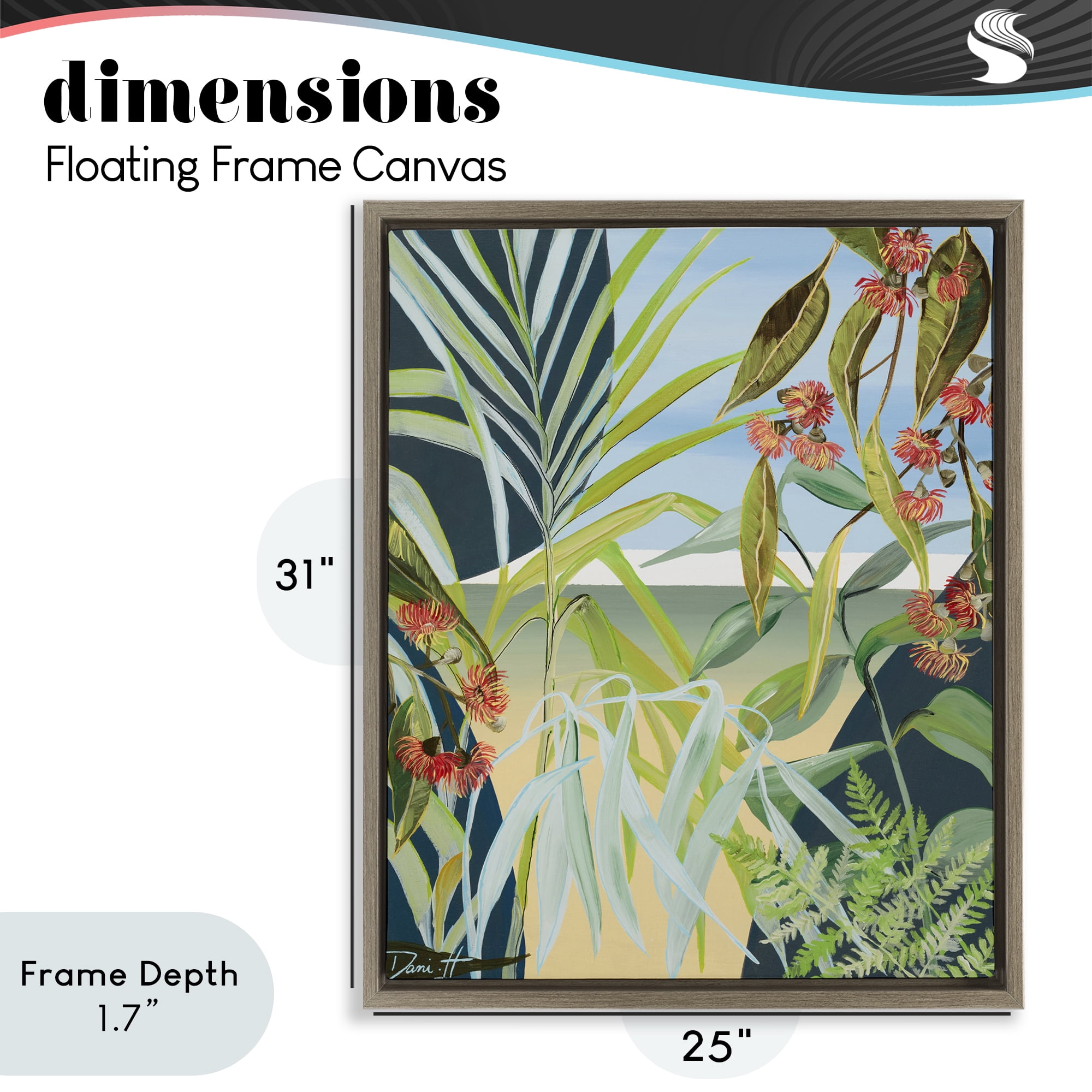 Stupell Industries Coastal Morning Leaves Brown Framed Floater Canvas Wall Art, design by Dani Heyward