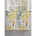 thumbnail image 5 of Spring Forsythia Flowers 2 Panel Kitchen Curtains for Windows, Yellow Floral Hummingbird Gray Plaid Bathroom Privacy Curtain, Home Décor Window Treatment for Bedroom/Living Room 55"x45", 5 of 6