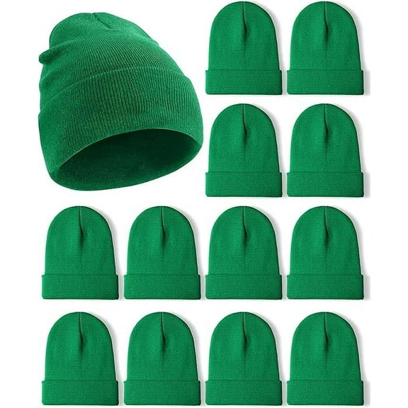 WESTEND 12 Pack Beanies for Men and Women - Unisex Knitted Warm Solid Color Multi-Packs