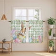 thumbnail image 2 of Easter Kitchen Curtains 54 Inch Length, Spring Bunny Colorful Eggs Floral Leaves Grey Plaid Tiers Curtains for Bathroom Bedroom Cafe, Light Filtering Small Window Treatment Drapes 2 Panels 42"Wx54"L, 2 of 8