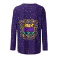 thumbnail image 5 of Aloohaidyvio Mardi Gras Clothing,Womens Mardi Gras Mask Glitter Printed T-Shirt Crew Neck Party Long Sleeve Tops, Mardi Gras Shirts, 5 of 5