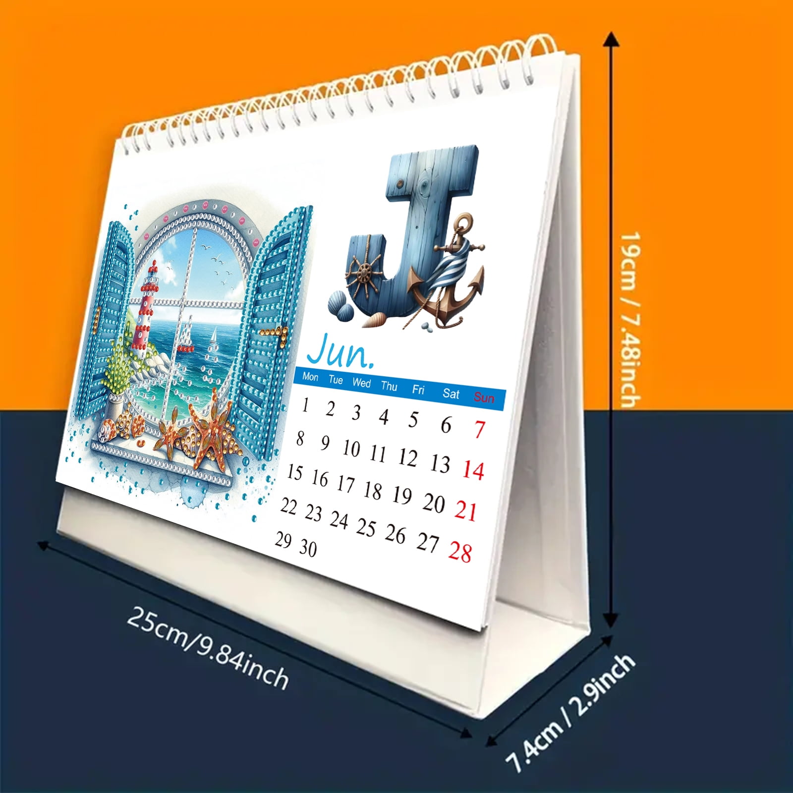 FLOPESN 2026 3Pcs DIY Diamond Art Painting Desk Calendar,Monthly Flip Tabletop Calendar,Thick Paper with To Do List for Home Office Planning