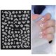 thumbnail image 3 of 8 Sheets Flowers Nail Stickers - White Flower Nail Decals 3D Self Adhesive Nail Art Supplies White Floral Cherry Blossoms Floret Five, 3 of 4