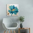 thumbnail image 4 of JEUXUS Faicai Canvas Flower Paintings Turquoise and Gold Lotus Hand Painted 3D Textured Oil Paintings Modern Abstract Canvas Wall Art Pictures Home Decor for Living Room Office Hotel Wooden 16x16in, 4 of 4
