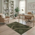 thumbnail image 2 of ODIKA 4'x6' Olive Green Midcentury Modern Flowing Wave Washable Area Rug Abstract Curved Lines with Scattered Dots for Bedroom, Reading Nook, Pet Friendly & Non-Shedding, 2 of 7