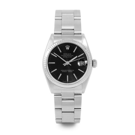 Pre Owned Rolex Datejust 6827 w/ Black Stick Dial 31mm Women's Watch (Certified Authentic & Warranty Included)