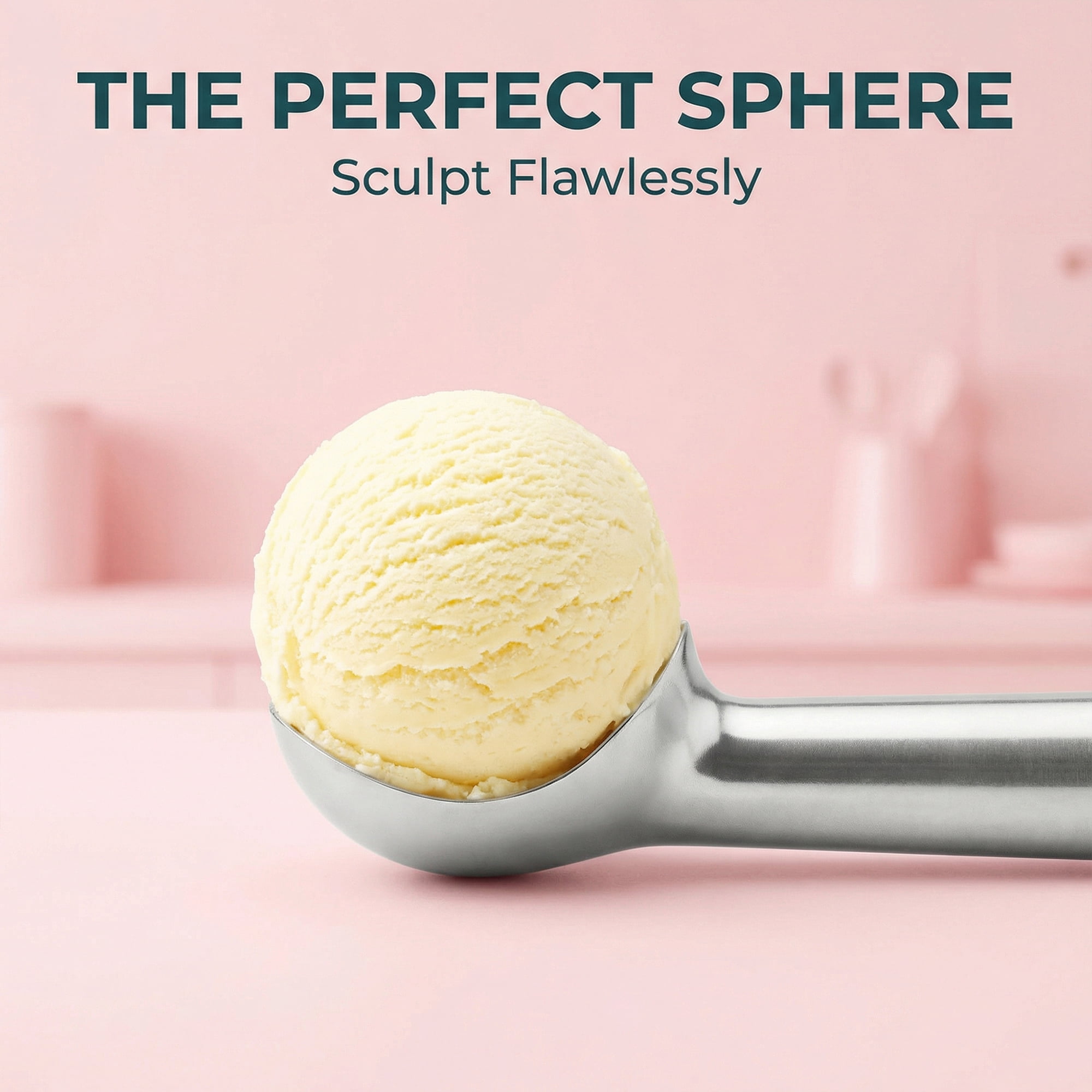 Unique Bargains Stainless Steel Ice Cream Scoop with Easy Release Silver 1.7in