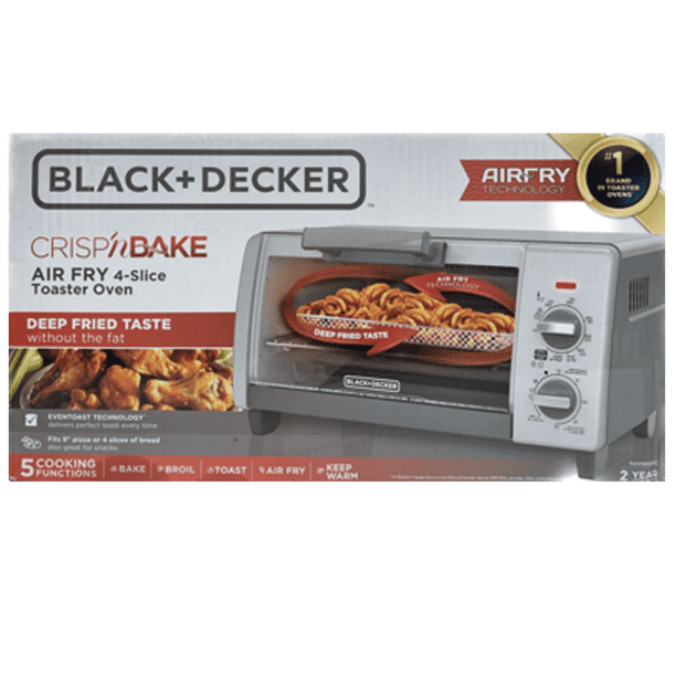 BLACK+DECKER 4-Slice Toaster Oven with Air Fry Technology, TO1785SGC, Gray