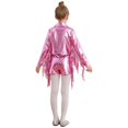 thumbnail image 3 of Doomiva Kids Girls Long Sleeve Shiny Fringe Crop Jacket Top and Metallic Tassel Shorts Sparkly Dance Streetwear Pink 6, 3 of 6