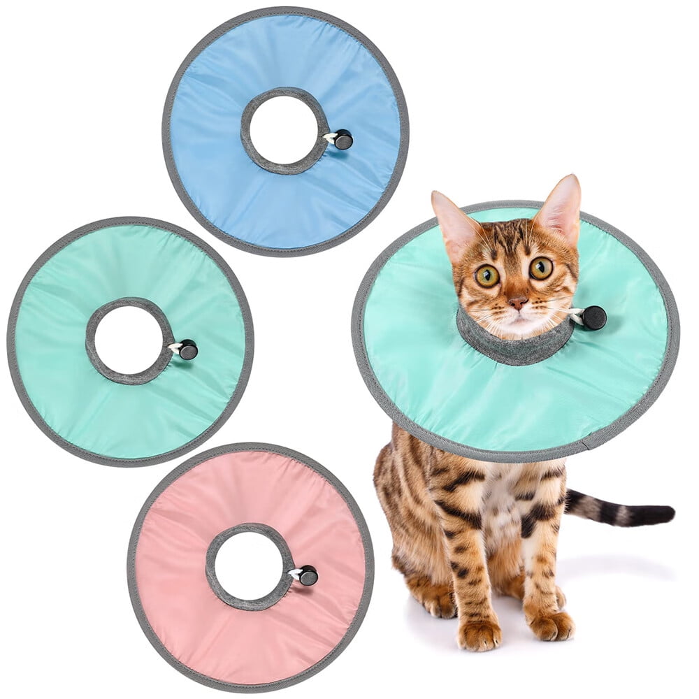 Waterproof Cat Recovery Collar x3, Adjustable Pet Cone Collar, Protective Cat Neck Cones to Stop