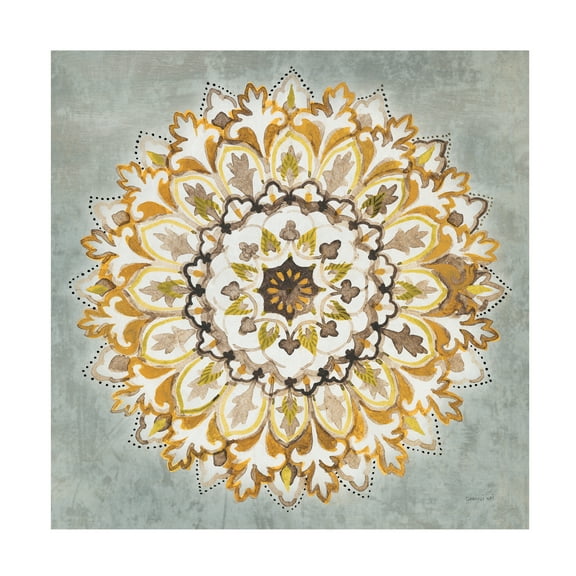 Danhui Nai 'Mandala Delight II Yellow Grey' Canvas Art