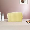 thumbnail image 5 of Unique Bargains 1 Pc Simple Square Makeup Bag Yellow PU Leather, 5 of 6