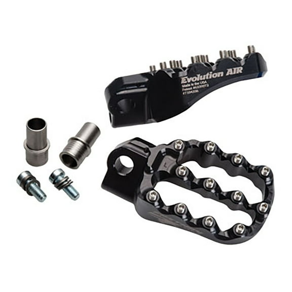 Fastway Evo Air Motorcycle Foot Pegs Kit Black Compatible With Beta 480 RR Racing 2019