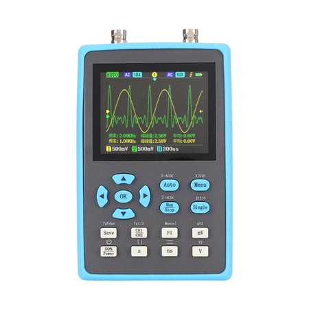 Professional Handheld Digital Oscilloscope 2 Channel 120MHz Bandwidth High Precision Signal Generator 2.8 Inch LCD Backlight Screen Portable Automotive Multimeter for Electronic Diagnosing Testing