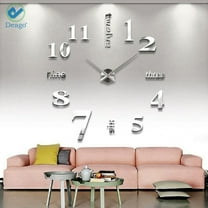 Deago 15.7" x 15.7" Silver Analog Round Wall Clock