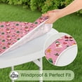 thumbnail image 5 of Pink Christmas Santa and Tree Pattern Round Fitted Tablecloth with Elastic Edge,Dining Table Cover Waterproof,Outdoor Round Tablecloth for Camping,Dining,Indoor and Outdoor, 5 of 7
