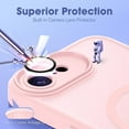 thumbnail image 3 of Compatible with iPhone 16E Case with Built-in Camera Lens Protector Translucent Magnetic iPhone 16E Phone Case 6.1" [Compatible with Mag-Safe][Great Grip Feeling], Pink, 3 of 13