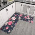 thumbnail image 2 of Pioneer Flower Floral Print Pattern Kitchen Rugs Sets Of 2,Anti Fatigue Kitchen Mat Rugs Non Slip Washable,Decorative Kitchen Floor Mats for Kitchen,Sink,Laundry,17"x30"+17"x47", 2 of 7