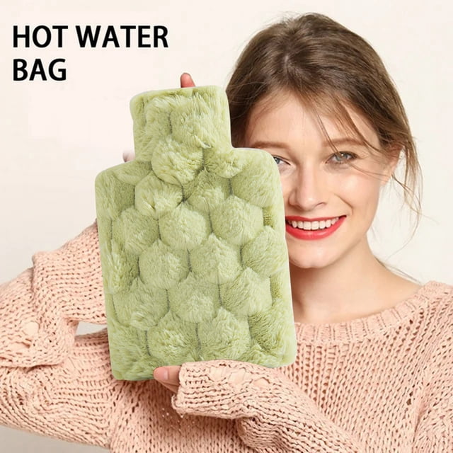 Bouillotte Chaude Bébé Hiver Maison Injection d'Eau Chaude Mignonne Explosion Proof Chauffe-Mains Bouillotte Chaude 500ml/1000ml Réutilisable Pack Chauffant à Pression Réutilisable Coussin Chauffant Portable