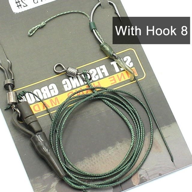 Carp Fishing Line Ready Tied Rigs Leadcore Coated Hooklink Fishing AccessoriesFor Carp Fishing Rigs Making Line With Carp Hooks with Size8